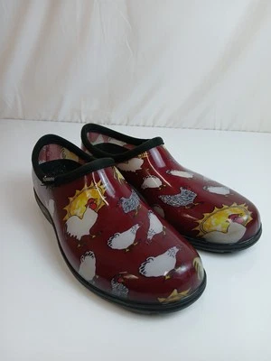 Sloggers, Women's Waterproof Comfort Rain Garden Shoes Clogs,  Size 10, Chickens - Image 1 of 4