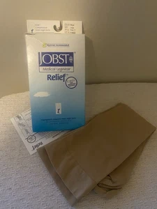 New Jobst Relief Knee High Closed Toe Compression Socks 30-40mmHg Beige Large - Picture 1 of 4