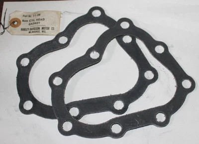 2ea NOS Harley 11-39 Head Gaskets 1939-1973 45 WLA WLC OEM 2 Each - I5 Foto 1 de 4