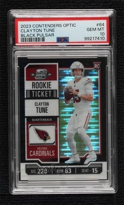 2023 Contenders Optic Ticket Black Pulsar Prizm /5 Clayton Tune PSA 10 Rookie RC - Image 1 of 2