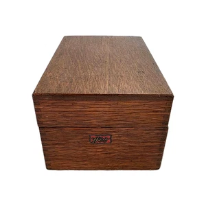 Vtg Weis Dove Tail Wooden Oak Lift Top Library Card Catalog File Recipe Box 1 - Picture 1 of 9