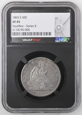 1865-S Seated Liberty Half Dollar – NGC XF 45 – VaultBox Series X - Image 1 of 2