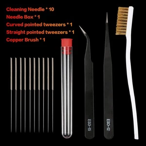 3D Printer Nozzle Cleaner Hotend Cleaning Needle Drill Bit Brush Tweezers Kit - Picture 1 of 6