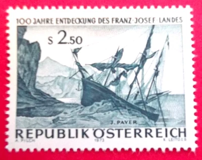 Sello Austria Sc #949 - MNH 1973 - Descubrimiento de la tierra de Franz Josef - Envío GRATIS Foto 1 de 2