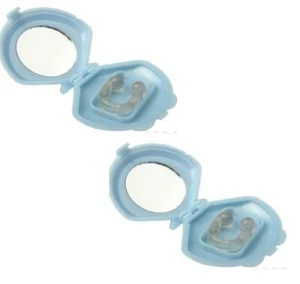 TWO! Anti Snore Stop Snoring Silicone Nose Clip Sleeping Aid Sleep and CASE  - Picture 1 of 1