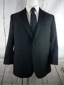 Reserve Patrick James Italian Super 100's Wool 1 Button Black Tuxedo Blazer 40S - Picture 1 of 12