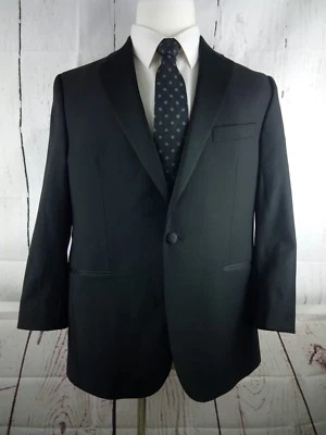 Reserve Patrick James Italian Super 100's Wool 1 Button Black Tuxedo Blazer 40S - Image 1 of 4