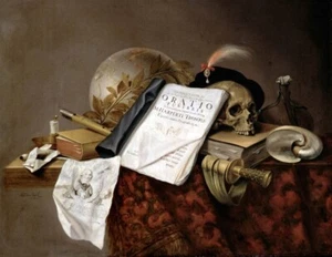 Ölgemälde Pieter_Steenwijck-Vanitas_Still_Leben_zum_Tod_Maarten_Tro - Bild 1 von 1