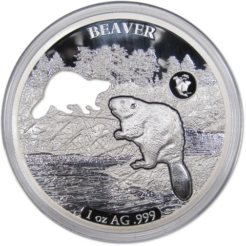 Shapes of America Beaver 1 oz .999 Silver $5 Proof-Like Coin 2020 Barbados COA Cover