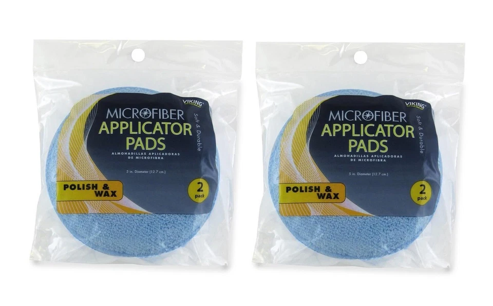2~Microfibra Viking suave y duradera de 5" de diámetro Almohadillas aplicadoras para pulido y cera paquete de 2 Foto 1 de 1