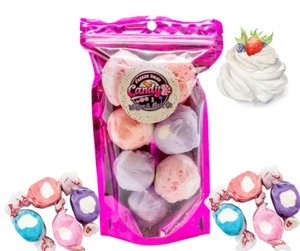 Freeze Dried Taffy Berry and Cream Bite Made Fresh to Order Berries Cream Taffy - Picture 1 of 1