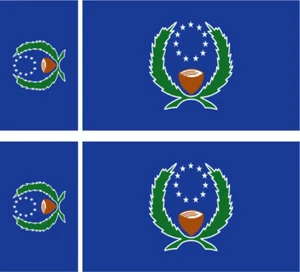 MICRONESIE Lot 4 Vinyl Stiker autocollant Drapeau Flag Pohnpei State - Picture 1 of 1