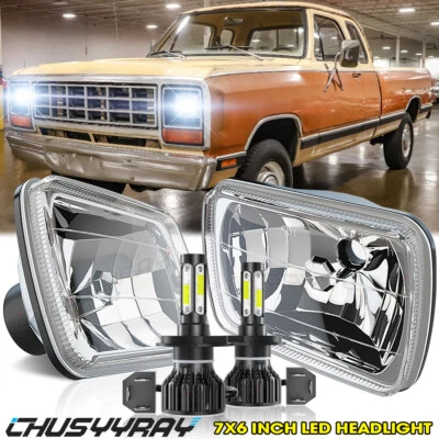 Fit Dodge W250 D350 Ram 1981-1993 Dodge Ramcharger 7" Rectangle LED Headlight - Image 1 of 4