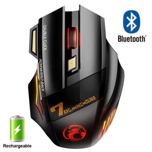 Rechargeable Wireless Mouse Bluetooth Gamer Gaming Mouse Computer Ergonomic - Picture 1 of 8