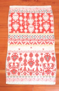 WORLD MARKET MIRIAM IKAT Cotone UN SOLO Asciugamano BOHO CORAL AQUA Rosso - Foto 1 di 11