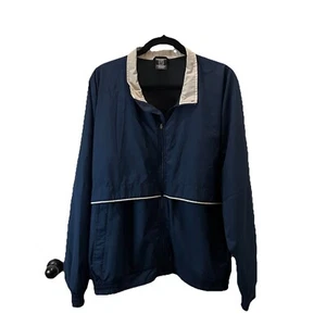 Nike Golf Jacket Mens Size L Clima Fit Full Zip Vented Windbreaker Navy Blue - Picture 1 of 12
