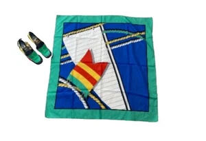 VINTAGE WOMEN'S COLORFUL NAUTICAL SCARF - Picture 1 of 3