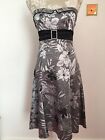 Jane Norman, Strapless Dress, Silvers & Grays, Diamante with Shiny Studs, S 10