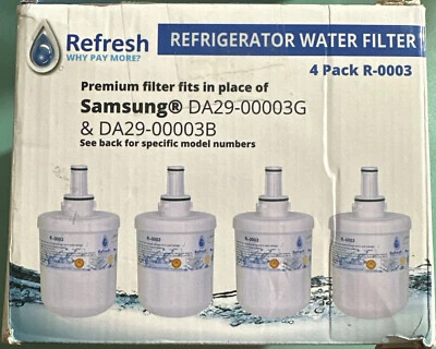Refresh Samsung DA29-00003G Replacement Water Filter for R-0003 (4-Pack) - Image 1 of 3