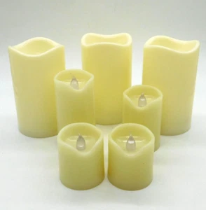 Juego de velas crema sin llama x 7 varias alturas parpadeantes a pilas - Imagen 1 de 10