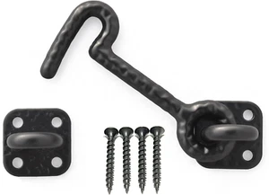 Sliding Barn Door Cast Iron Hook Latch Lock Texture Vintage Country Rustic Decor - Picture 1 of 12