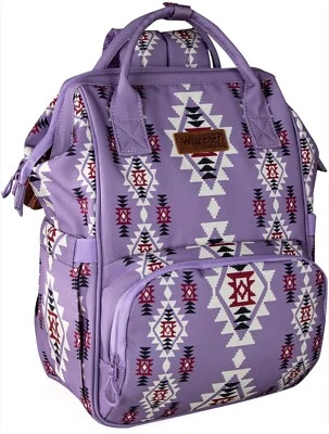 Montana West x Wrangler Aztec Callie Backpack Day Bag Diaper Bag Lavender Rare - Image 1 of 4