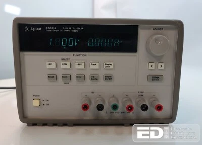 HP E3631A 0-6V/5A, 0-25V/1A, & -0-25V/1A Triple Output DC Power Supply - Image 1 of 4
