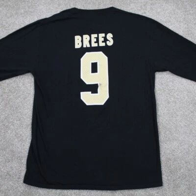 Camisa Jersey Drew Brees Para Hombre Grande Negra Fanáticos Manga Larga SIN Saints Pullover Foto 1 de 4