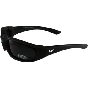 MOTOFRAMES PAYBACK PADDED MOTORCYCLE SUNGLASSES SUPER DARK SMOKE LENS - Picture 1 of 4