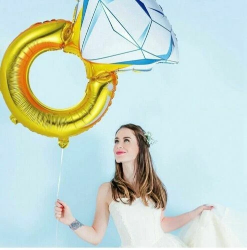 Anillo de diamantes grande 110 cm lámina de helio globo compromiso propuesta boda fiesta Reino Unido Foto 1 de 1