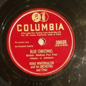 EX HUGO WINTERHALTER 78 BLUE CHRISTMAS YOU'RE ALL I WANT FOR XMAS COLUMBIA 38635 - Imagen 1 de 6