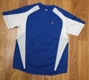 Boys Fila tennis crew shirt blue and white size L - Picture 1 of 5