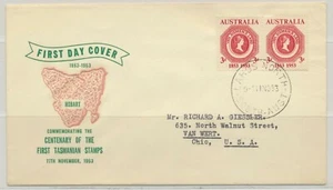 Australia Sc. 266 Tasmania’s First Postage Stamps Centenary on 1953 FDC - Picture 1 of 2