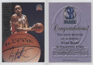 1997 Score Board Auto Basketball Signatures Silver Tony Battie Rookie Auto RC