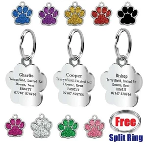 Engraved Dog Tag Personalised ID Tags Name Disc Pet Cat Tags Animal Cat Collar - Picture 1 of 10