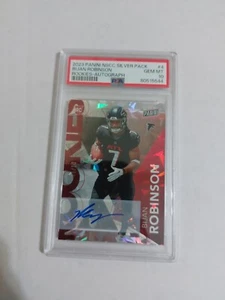 2023 Panini The National Bijan Robinson Cracked Ice Auto /10 PSA 10 Falcons  RC - Picture 1 of 6