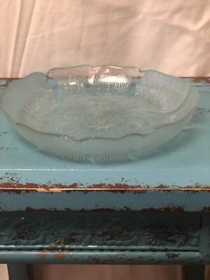8x8 Salad Plates Great For Chilling . Scalloped Glass Design - Image 1 of 4