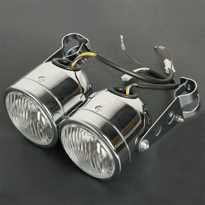 FARO ANTERIORE PER HARLEY DAVIDSON FAT BOB 90-13 CLASSIC FLSTC 98-13 CROM FANALI Foto 1 de 4