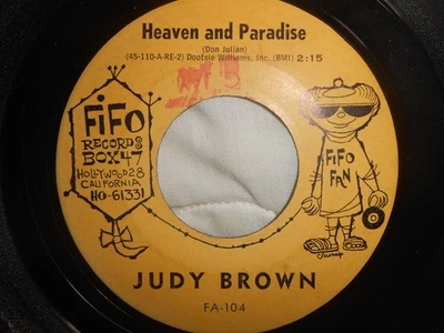 JUDY BROWN~"HEAVEN AND PARADISE"~Orig. 1961~POP ROCK~7'' 45rpm~MEGA RARE~$$$~M- - Image 1 of 2