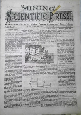 Mining & Scientific Press July 15, 1876. FacSimile Telegraphy; First locomotives - Image 1 of 4