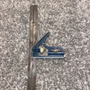 Vintage Stanley 12" Slide Gehrung Vierkant Lineal mit Wasserwaage verstellbar Werkzeug gebraucht - Bild 1 von 6