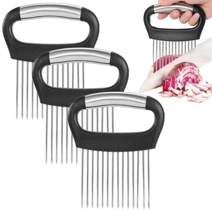 Großer Zwiebelhalter zum Schneiden, 3 Stück großer Tomatenschneider, Edelstahl... - Bild 1 von 6