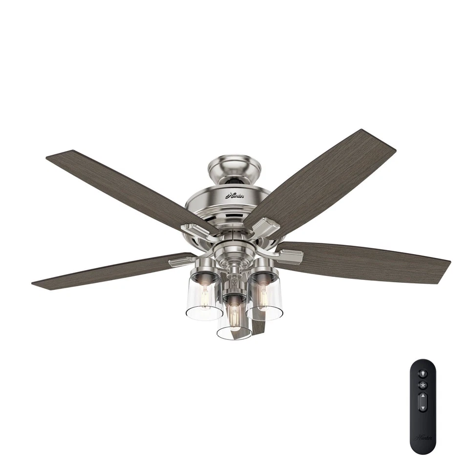 Hunter 52" Bennett Ceiling Fan w/ 3 LED Lights Remote Control Rustic Farmhouse - Image 1 of 1