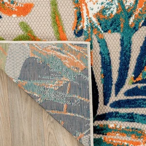 World Rug Gallery Floral Leaves Indoor/Outdoor Area Rug Multi 8'8" x 12' - Picture 1 of 5