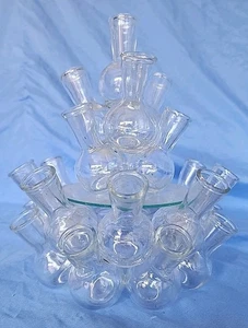 Vintage 25 Stck. Glas Frosch Vase Mini Kolben 2 Ebenen Floral Herzstück Vase 9,5" x 8" - Bild 1 von 8