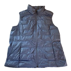Gilet imbottito donna Eddie Bauer taglia XL blu chiaro nylon EB 650 imbottito piumino - Foto 1 di 16