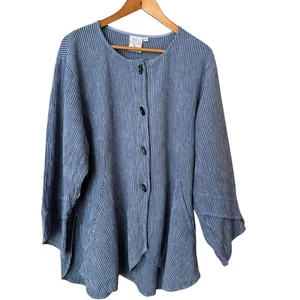 Mill Valley Clothing Company Size XL Tulip Tunic Striped Lagenlook Oversized - Picture 1 of 14