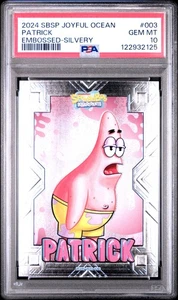 2024 WONDERCARD SPONGEBOB TREASURE SERIES-JOYFUL OCEAN EMBOSSED SILVER 3 PATRICK - Picture 1 of 4