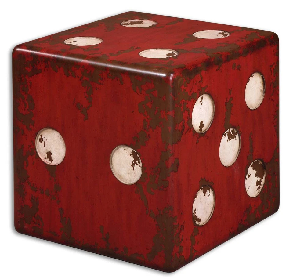 Uttermost 24168 Dice 18.75 X 18.75 inch Burnt Red Accent Table - Image 1 of 1