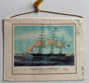 1966 PAA Airways Pan Am Airlines Menu Clipper Ship Nightingale Currier & Ives - Picture 1 of 10